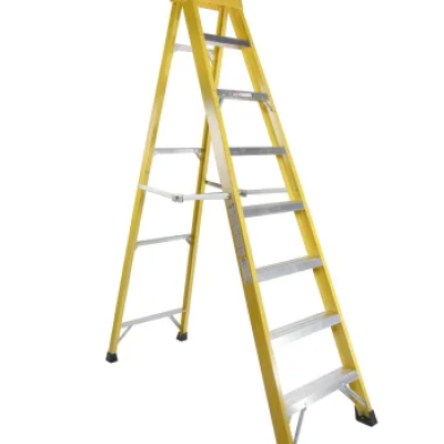 RS PRO Fibreglass 8 steps Step Ladder, 2.1m platform height
