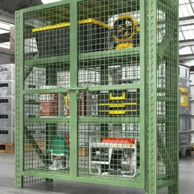 Warehouse racks with nets (heavy-duty multi-layer, adjustable and lockable shelves) 80cm wide x 120cm long x 200cm high [800kg load capacity layer] - Diamond-shaped buckle