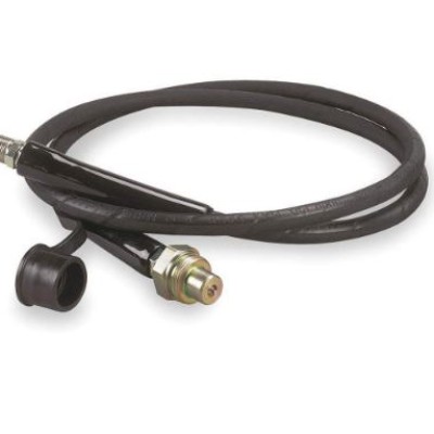 AEROQUIP HC-9215 Hose Assembly, 3 8 x 3 8 Inch Fitting Size, MNPT x M Quick Disconnect, Rubber, Black