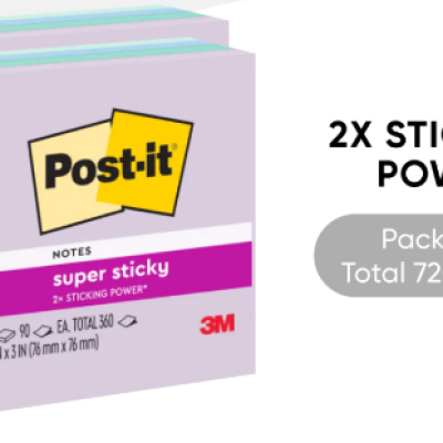 *3M Post-it Super Sticky Notes Blue Hour Coll. 3x3 [90s x 4 Pads] - PACK OF 2