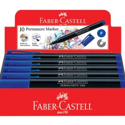 Slim Permanent Fine Marker, Box of 10 Blue