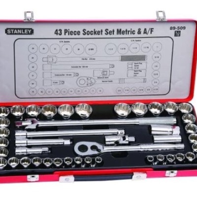 STANLEY 89-509 43-Piece 1 2 Drive Socket Set