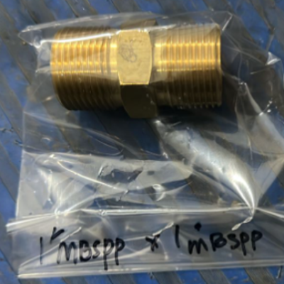 *Connector to join two Vapour N2 return hose together, brass nipple, 1" MBSPP x 1" MBSPP