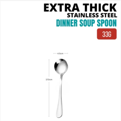 Extra Thick Cutlery Hotel Quality Stainless Steel Dinner Soup Spoon