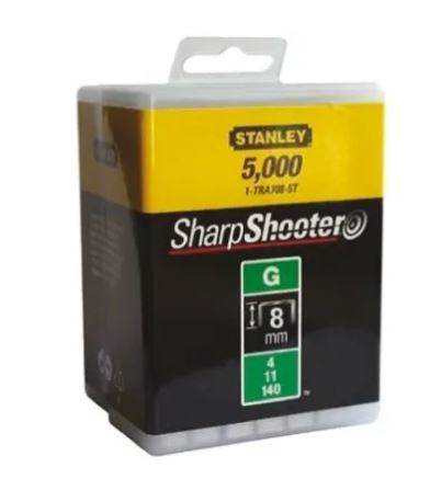 Staples :  Stanley 1-TRA705-5T Type G Staples (5000 piece), Silver (Platform) - 5000pcs      /      box