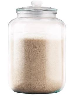 16L Rice Glass Container with Airtight Lid