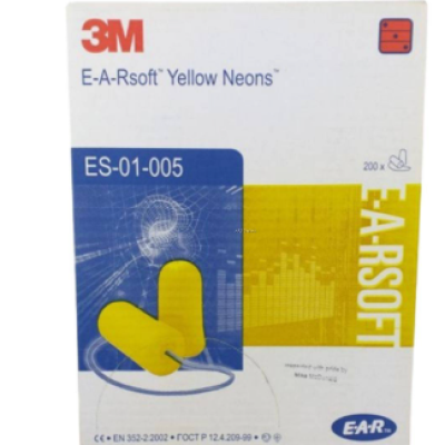 Dosh and Sirim, 3M E-A-Rsoft Yellow Neons 311-4266 and ES-01-005, 34 dB, CE, Corded, 200 Pair Box
