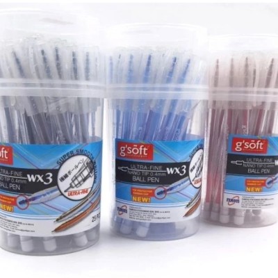 G Soft Semi Gel Ink WX3 Pen Nano Tip 0.4mm Ultra Fine (RED)