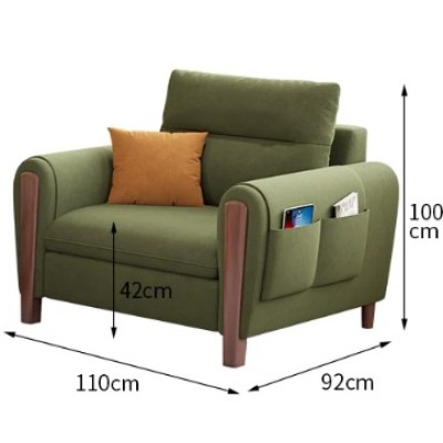 SINGLE SOFA (FABRIC PU LEATHER)  92X110X100CM