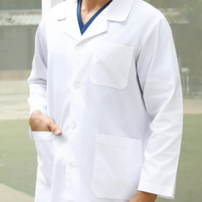 Laboratory Coat, White, Unisex, XS- 4XL, Shell Logo with Velcro Name Tag