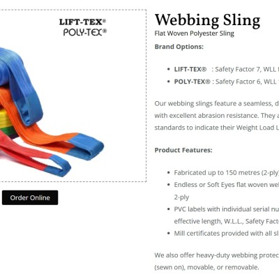 LIFT-TEX POLYESTER WEBBING SLING SF7 2T X 2M 30MM WIDTH 4PLY VIOLET COLOUR