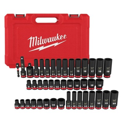Milwaukee 49-66-7009 43PC SHOCKWAVE Impact Duty Socket Set - SAE & Metric Deep 6 Point