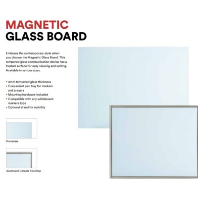 *MAGNETIC GLASS BOARD - 4 feet x 4 feet