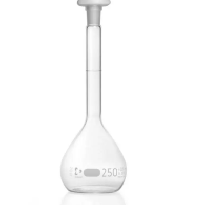 DWK Duran Volumetric Flask 250 mL Class A NS 14 23 with PE Stopper (1pc) PN 4.652 595