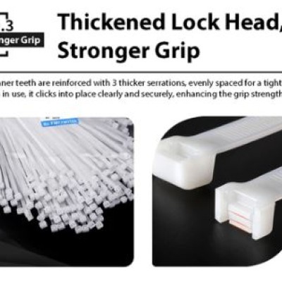 Nylon Cable Ties 4.8mm 7.6mm 10" 12" 14" 16" 18" Nylon Wire Pengikat Wayar Kabel Tie Locking Zip White Black-100pcs pack