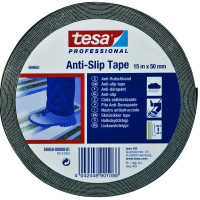 Tesa Black PVC Adhesive Anti-slip Tape [15m x 50mm]
