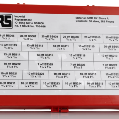 RS PRO Imperial O-Ring Kit Nitrile, Kit Contents 382 Pieces