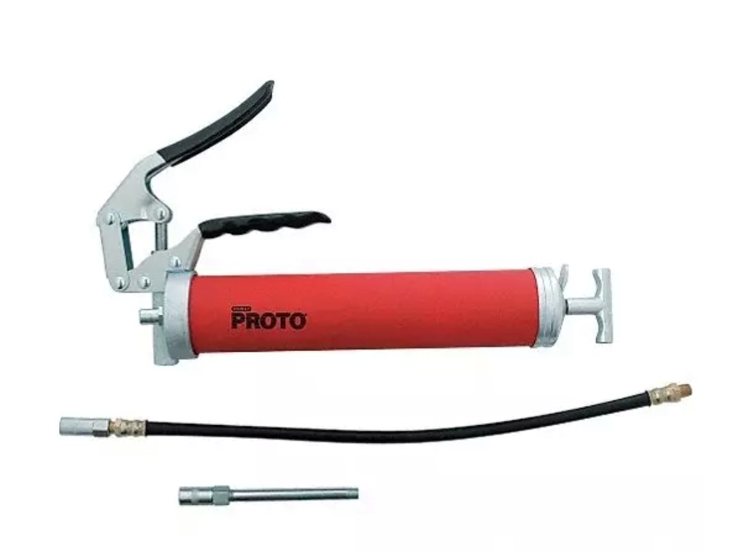 PROTO GREASE GUN PISTOL GRIP c      /      w FLEXIBLE 18"" HOSE 6" METAL SPOUT 16 OZ. BULK FILL 14OZ CARTRIDGE 0      /      P 3600 PSI FC33HD