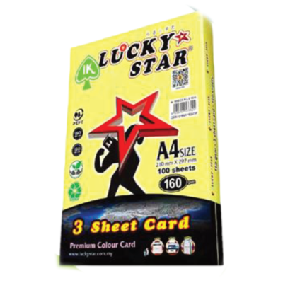 PAPER COL A4 160GSM 100'S C YELLOW 363 L STAR
