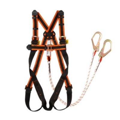 Proguard Full Body Harness 3 D-ring  Double Kernmantle Lanyard Set