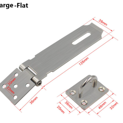 *Stainless Steel Hasp Lock & Staple Padlock ( LARGE-FLAT)