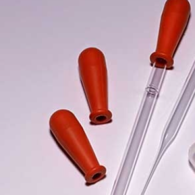 Red Natural Latex Rubber Teats for Pasteur Pipettes (100pcs pack)