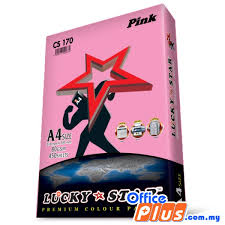 LUCKY STAR COL PAPER A4 80G CS170 PINK