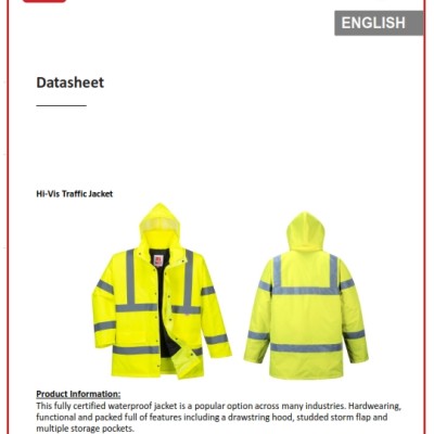 Yellow Unisex Hi Vis Workwear Jacket , XXL