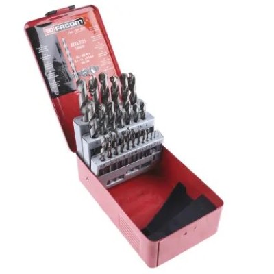 Facom 25-Piece Twist Lock Set for Aluminium Alloy, Grey Cast Iron, Stainless Steel, For Steel Up to 800 Mpa, 13 mm Max,
