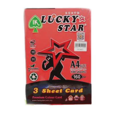PAPER COL A4 160GSM 100'S RED 250 L STAR