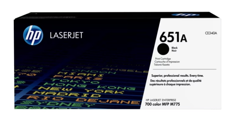 HP 651A Black LaserJet Toner Cartridge, HP Part Code: CE340A