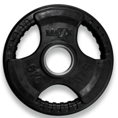 MAXX RUBBERIZED 5KG OLYMPIC PLATE WITH HANDLE