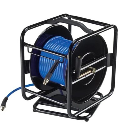 RS PRO Free Standing 30m Air Hose Reel, 8mm Inner Diameter Operating pressure 200psi Mounting free standing Inlet Outlet connection 1 4" Manual operated retraction