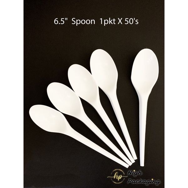 Plastic 6.5” Spoon (White) 50’s