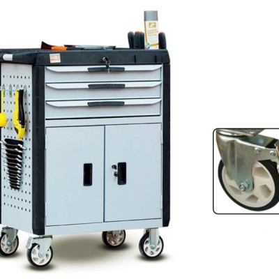 Three Layer Drawer Tools Cabinet With Wheels