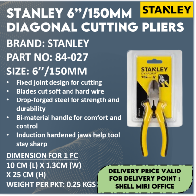 STANLEY 84-027 DIAGONAL CUTTING PLIERS