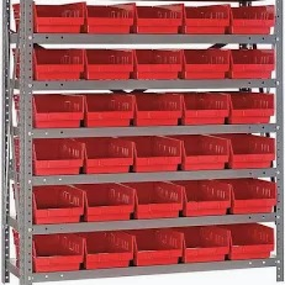 RS PRO Polypropylene Louvre Panel Storage Unit, 457 mm x 457 mm x 438 mm Red ( No:223-7456)
