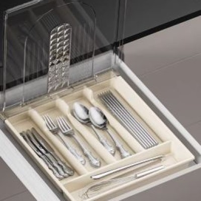 Plasticutensil container with lid