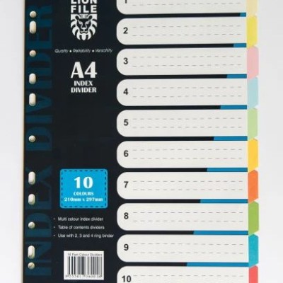 Index Divider Paper 10 Colors Divider