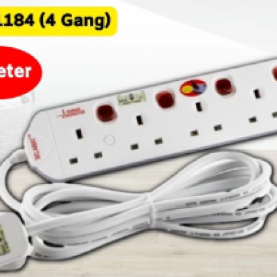 SIRIM Approved Heavy Duty 4 Gang 5 Meter Extension Plug