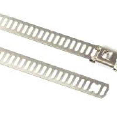 HellermannTyton Cable Tie, Ladder, 230 mm x 7 mm, Metallic, Metallic 316 Stainless Steel, 316 Stainless Steel