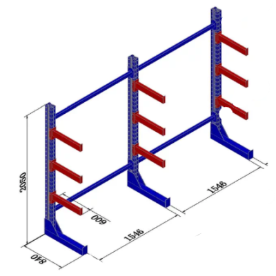 Heavy Duty Tube and Rob Storage Rack 3000L x825W x 2225H each level weight capacity 2 tonnes