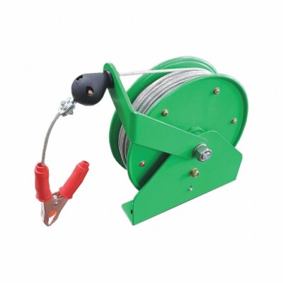 SPEEDAIRE 45UZ50 Retractable Grounding Wire Reel, 100 Feet Hose Length, Green