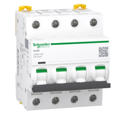 SCHNEIDER A9F74440 iC60N - miniature circuit breaker - 4P - 40A - C curve