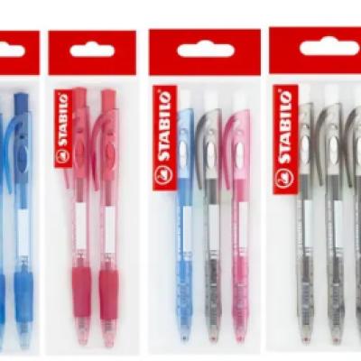 "PEN RETRACTABLE BALLPOINT 308 BRAND: STABILO" (Assorted Colours  Black  Blue  Red) 2 PCS  3 PCS)
