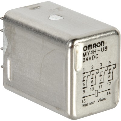 *OMRON INDUSTRIAL AUTOMATION MY4H-US DC24, RELAY, 4PDT, 250VAC, 30VDC, 5A