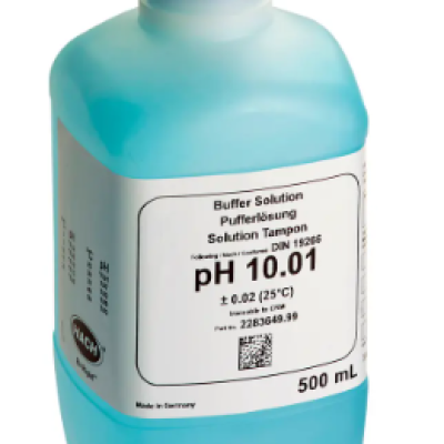 HACH 2283649 Buffer Solution, pH 10.01, Color-coded Blue, 500 mL