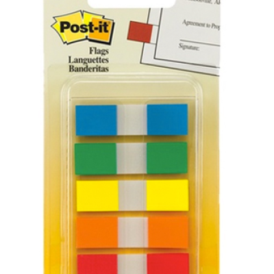 *3M Post-it Colourful Rainbow Pastel Flags 0.47x1.7 [25s x 5 Colours]