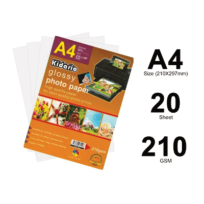 Kidario A4 Glossy Photo Paper 20sheets 210gsm