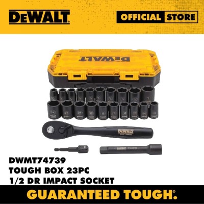 DEWALT DWMT74739 TOUGH BOX 23PC 1 2 DR IMPACT SOCKET